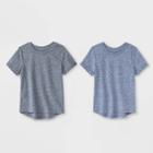 Toddler Boys' 2pk Heathered Short Sleeve T-shirts - Cat & Jack Black/navy