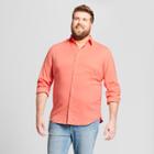 Men's Tall Standard Fit Linen Cotton Long Sleeve Button-down Shirt - Goodfellow & Co Georgia Peach