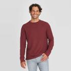 Men's Standard Fit Long Sleeve Textured Crew Neck T-shirt - Goodfellow & Co Red
