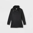 Maternity Snap Sherpa Collar Sweatshirt - Isabel Maternity By Ingrid & Isabel Black