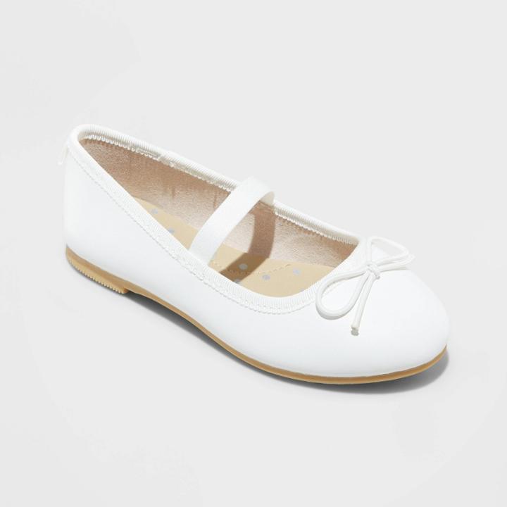 Toddler Girls' Nora Slip-on Ballet Flats - Cat & Jack White