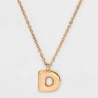 Puffy Initial Charm 'd' Pendant Necklace - Wild Fable Gold