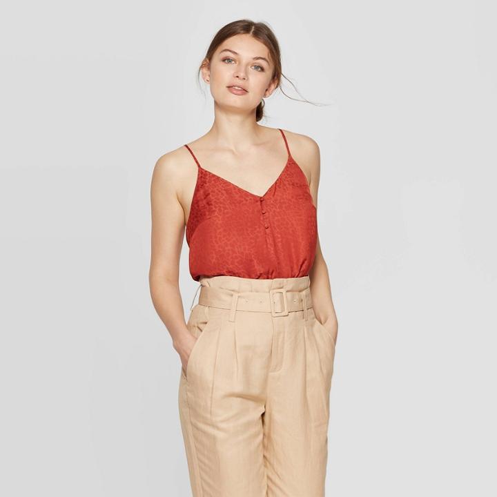 Target Women's Regular Fit Sleeveless V-neck Cami - A New Day Red