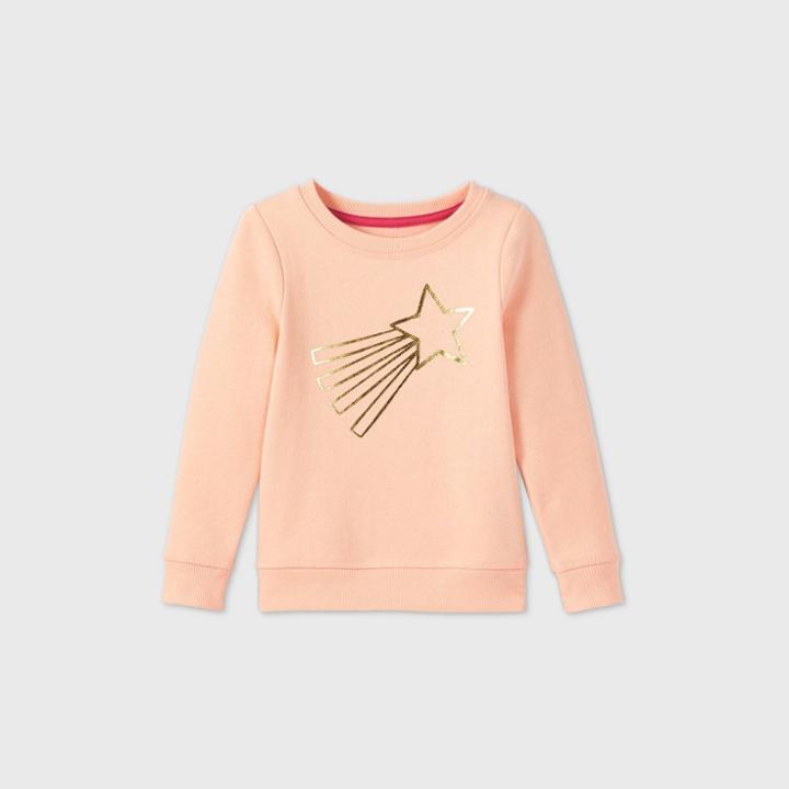 Toddler Girls' Foil Star Fleece Sweatshirt - Cat & Jack