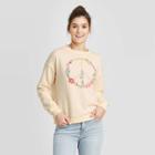 Women's Floral Print Peace Sweatshirt - Fifth Sun (juniors') - Cream Xs, Women's, Beige