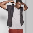 Men's Big & Tall Printed Short Sleeve Button-down Shirt - Original Use Essential Gray