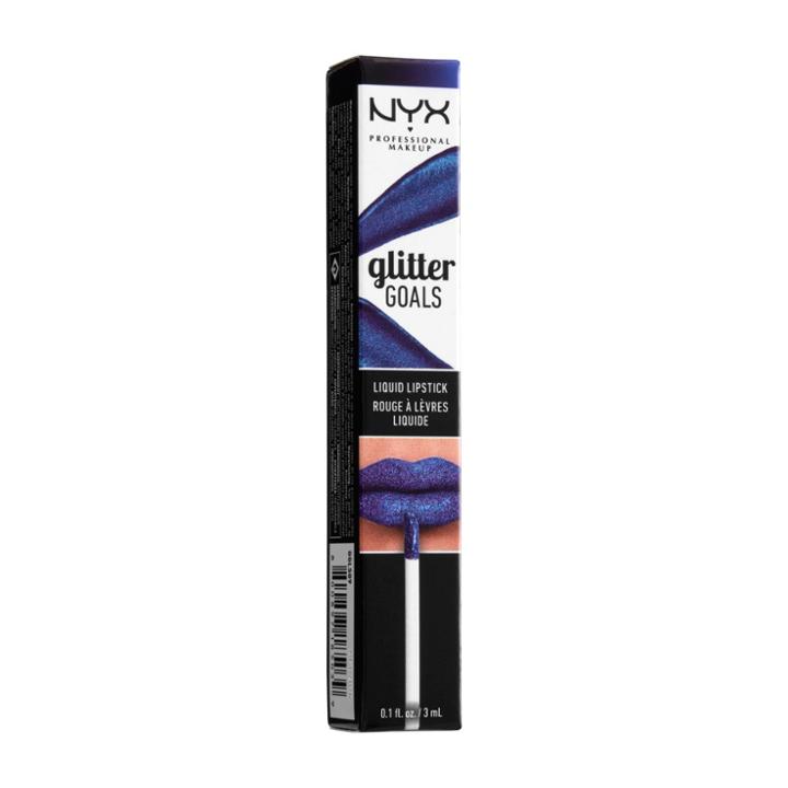 Nyx Professional Makeup Glitter Goals Liquid Lipstick Oil Spill - 0.1 Fl Oz, Black