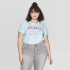 Women's Plus Size Short Sleeve Pizza T-shirt - Mighty Fine (juniors') - Teal Wash