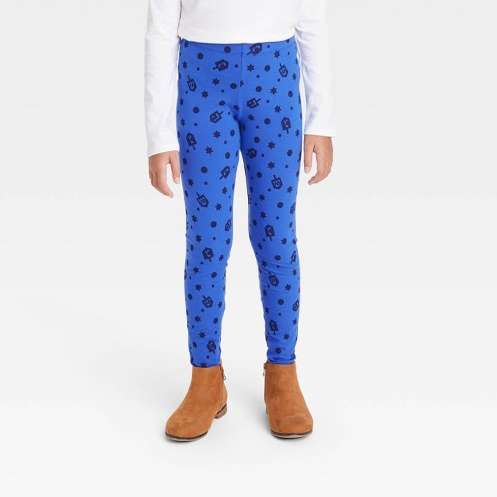 Girls' Hanukkah Leggings - Cat & Jack Royal Blue