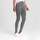 Women's Heathered Twill Seamless Leggings With 5 Rise - A New Day Black, Size: