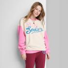 Women's Ascot + Hart Sun Seeker Colorblock Graphic Pullover Sweatshirt - Cream