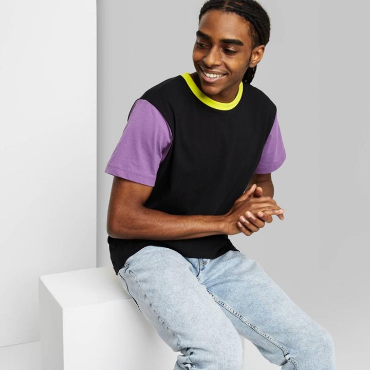Men's Standard Fit Colorblock Short Sleeve Crewneck T-shirt - Original Use
