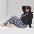 Women's Striped Plus Size Faux Snakeskin Side Pants - Wild Fable Natural/black/blue
