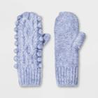 Women's Popcorn Cable Pom Mitten - Universal Thread Lavender One Size, Purple