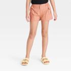 Girls' High-rise Cargo Shorts - Art Class Orange