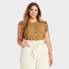 Women's Plus Size Crewneck Sweater Vest - Who What Wear Brown