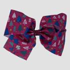 Girls' Jojo Siwa Christmas Tree Print Bow Hair Clip - Pink
