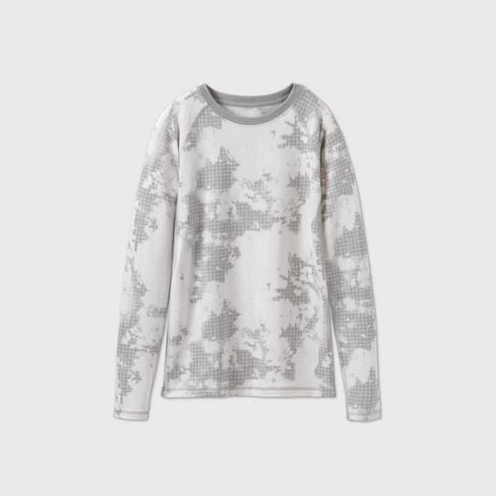 Boys' Long Sleeve Fitted Performance Crewneck T-shirt - All In Motion Cloudy Gray