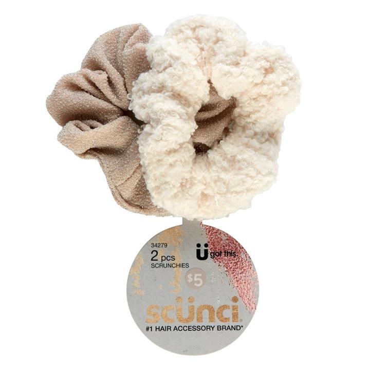 Scunci Scrunchie - Taupe/sherpa