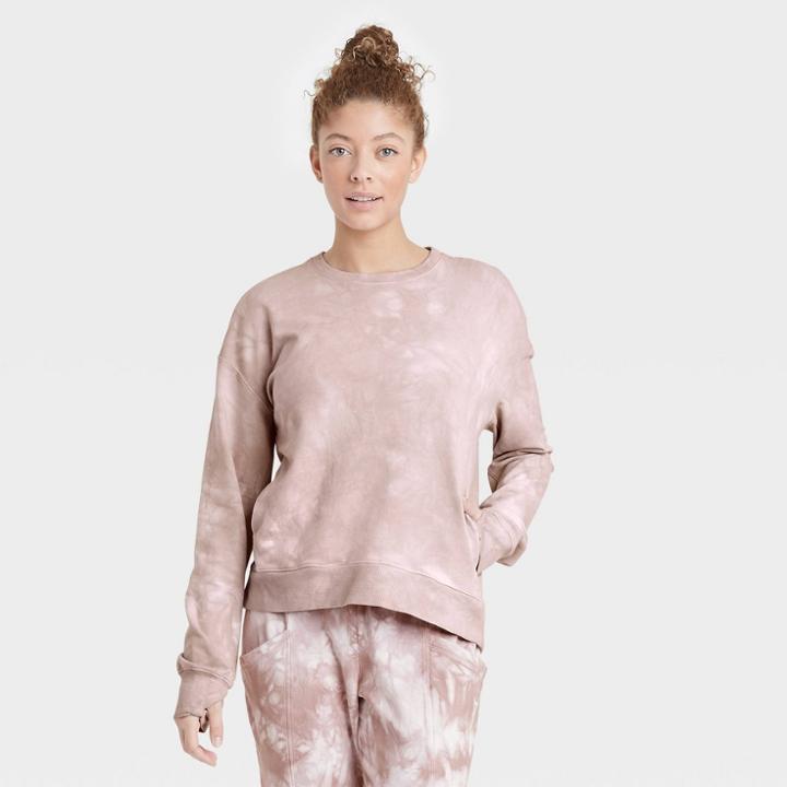 All In Motion Women's Tie-dye Crewneck Sweatshirt - All In