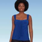 Women's Slimming Control Sash-front Tankini Top - Dreamsuit By Miracle Brands Deep
