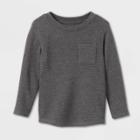 Toddler Boys' Ottoman Long Sleeve Knit T-shirt - Cat & Jack Charcoal Gray