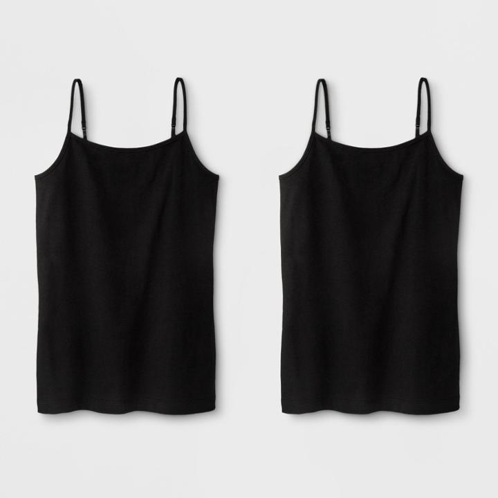 Girls' 2pk Cami - Cat & Jack Black M, Girl's,