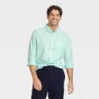 Men's Printed Slim Fit Long Sleeve Button-down Shirt - Goodfellow & Co Aqua Blue/shapes