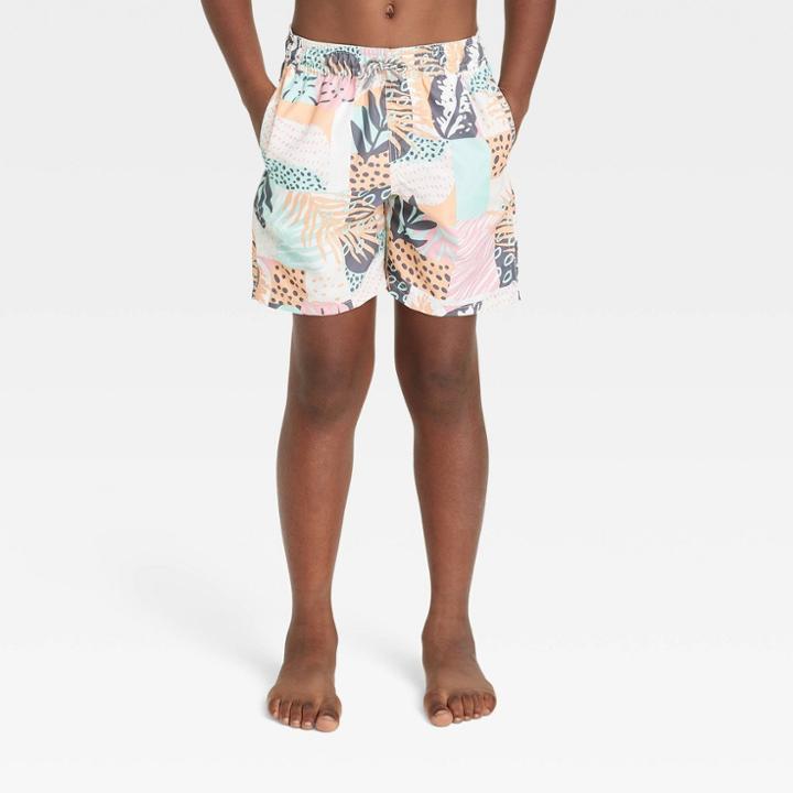 Boys' Patchwork Palm Swim Trunks - Cat & Jack