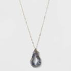 Stone Pendant Necklace - A New Day Gray, Women's, Gold
