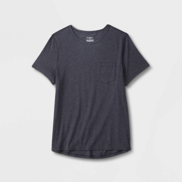 Men's Relaxed Fit Short Sleeve Adaptive Pocket T-shirt - Goodfellow & Co Navy Blue