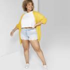 Women's Plus Size High-rise Crochet Hem Jean Shorts - Wild Fable Light Wash