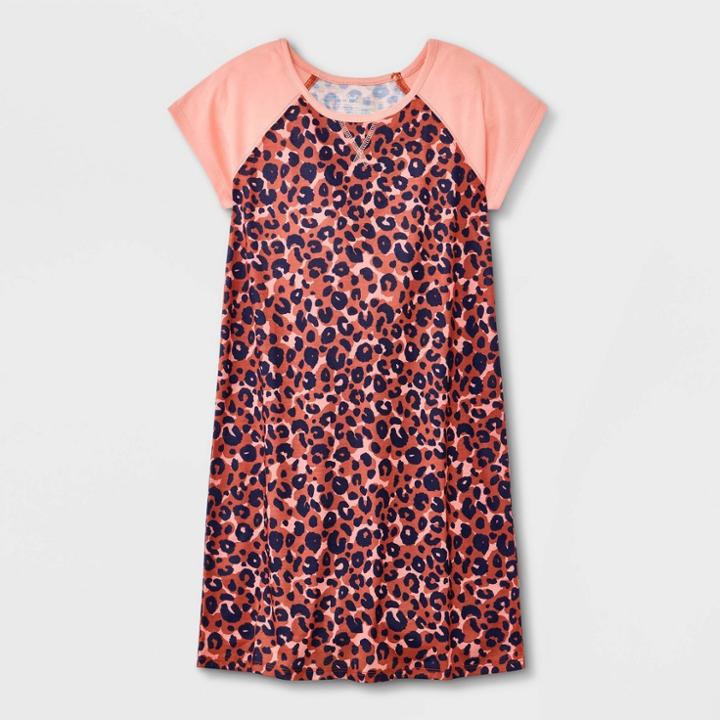 Girls' Animal Short Sleeve Nightgown - Cat & Jack Pink