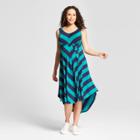 Maternity Sleeveless Bias Rugby Stripe Dress - Isabel Maternity By Ingrid & Isabel Navy/green Xs, Infant Girl's, Blue