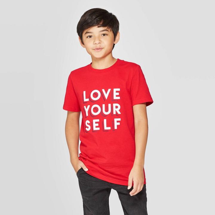 Petiteboys' Love Yourself Short Sleeve Graphic T-shirt - Cat & Jack Red M, Boy's,