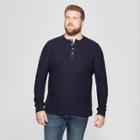 Men's Tall Long Sleeve Textured Henley Shirt - Goodfellow & Co Federal Blue