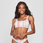 Women's Over The Shoulder Bralette Bikini Top - Xhilaration Multi Stripe D/dd Cup,
