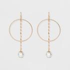 One Ring With Chain And Faux Pearl Bead Earrings - A New Day Gold