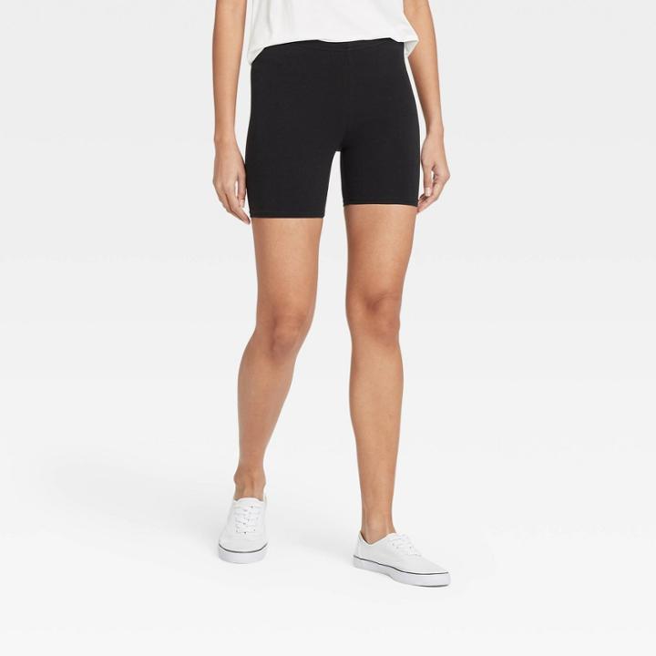 Women's Cotton 5 Inseam Bike Shorts - Xhilaration Black