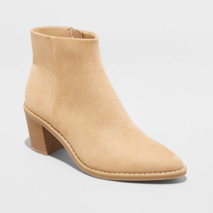 Women's Malby Low Shaft Heeled Boots - Universal Thread Tan