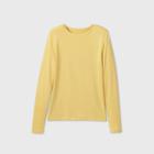 Women's Long Sleeve Fitted T-shirt - A New Day Yellow