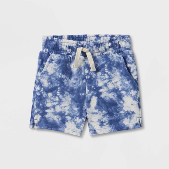 Toddler Shorter-length Knit Shorts - Cat & Jack Blue Tie-dye