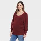 Square Neck Femme Maternity Sweater - Isabel Maternity By Ingrid & Isabel Burgundy