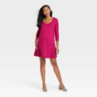 The Nines By Hatch 3/4 Sleeve Ponte Maternity Dress Berry Red