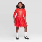 Girls' Reindeer Christmas Dress - Cat & Jack Cream Xl, Girl's, Size: