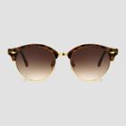 Women's Tortoise Shell Print Round Retro Metal Sunglasses - Universal Thread Gold