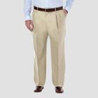 Haggar Men's Big & Tall Pnik Classic Fit Pleat Front Casual Pants - Khaki