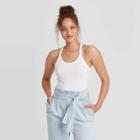 Women's Slim Fit Scoop Neck Tank Top - A New Day White
