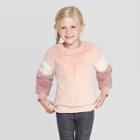 Toddler Girls' Faux Fur Pullover Sweater - Art Class Pink 12m, Toddler Girl's