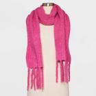 Women's Ribbed Blanket Scarf - A New Day Pink